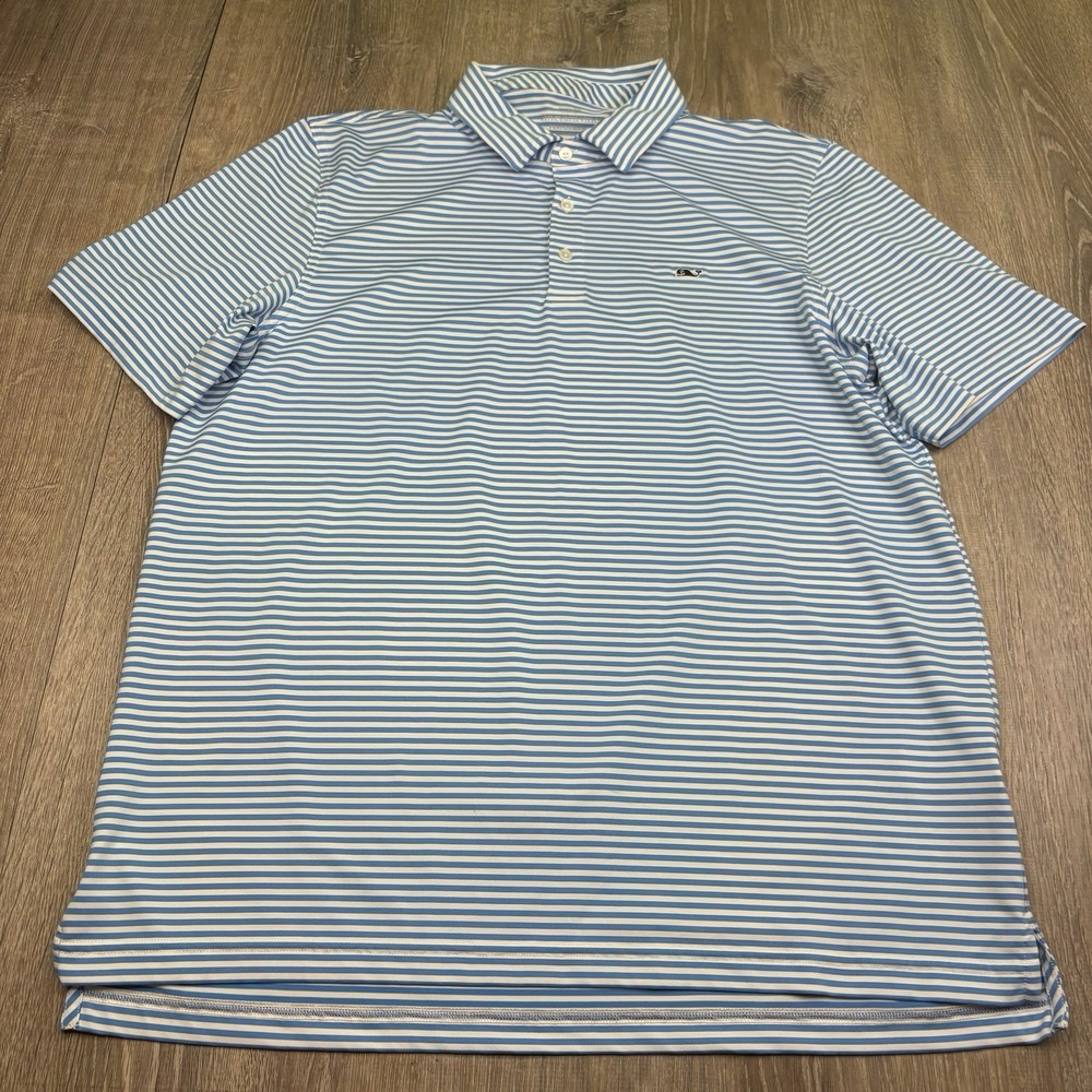 Vineyard Vines Performance Polo Golf Shirt Striped Short Sleeve Men Large Bundle - Picture 2 of 13